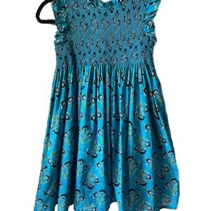 Girls Cotton Floral Boho Party School dress frilly young lady